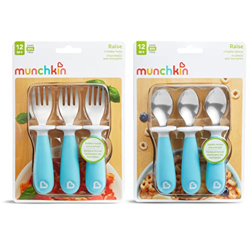 Munchkin Toddler Forks and Spoons (6-Pack, Blue)