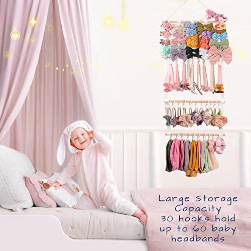 POVETIRE Headband & Hair Bow Organizer for Baby Girls
