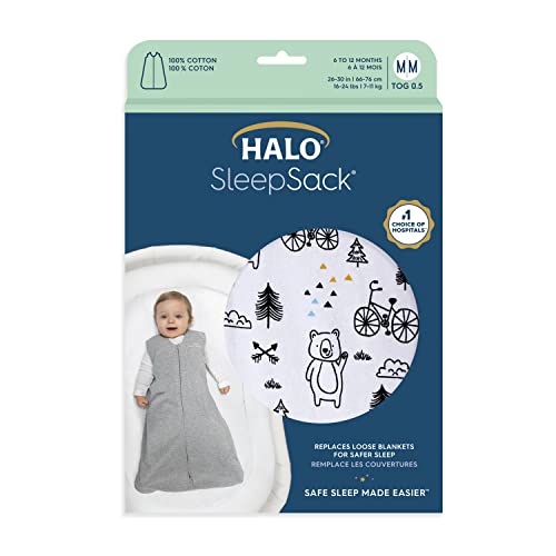 HALO Cotton SleepSack Swaddle Blanket, 6-12 Months