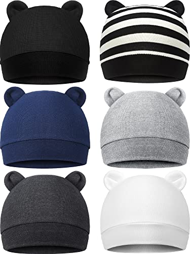 6 Pack Newborn Baby Bear Ears Infant Caps