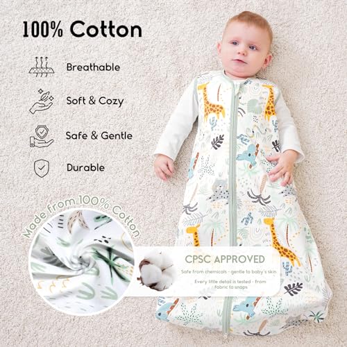 Yoofoss 0.5 TOG Baby Sleep Sack, Giraffe Design