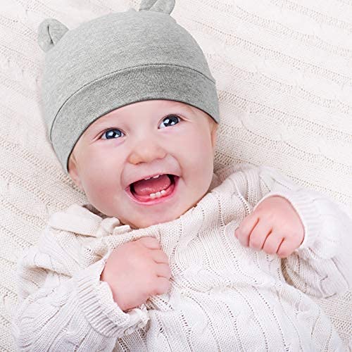 6 Pack Newborn Baby Bear Ears Infant Caps