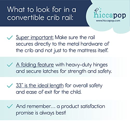 hiccapop Convertible Crib Bed Rail for Toddlers | Crib Rail Guard, Toddler Bed Rail for Crib