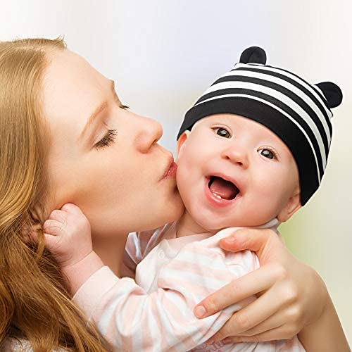 6 Pack Newborn Baby Bear Ears Infant Caps