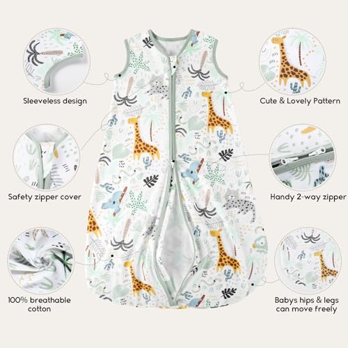 Yoofoss 0.5 TOG Baby Sleep Sack, Giraffe Design