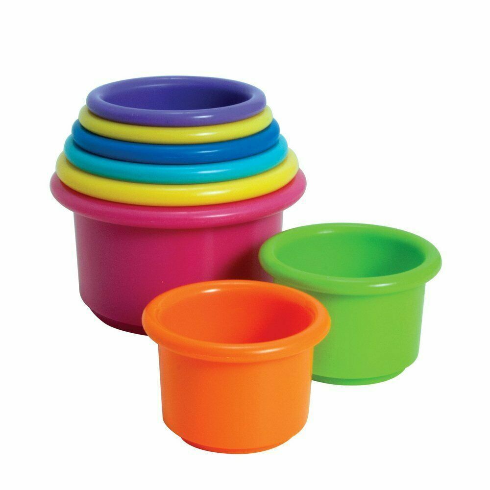 Colorful Baby Stacking Cups Set for Learning and Bath