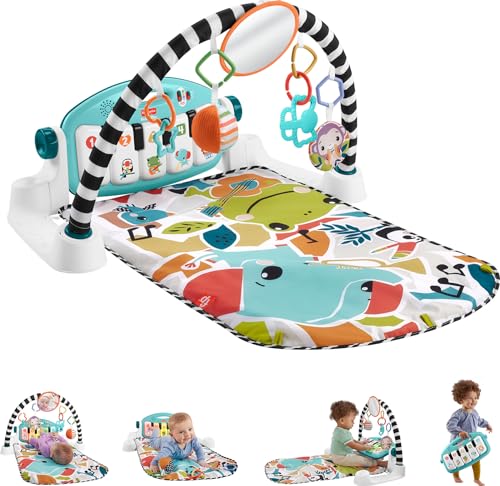Fisher-Price Glow & Grow Piano Gym, Portable, Blue