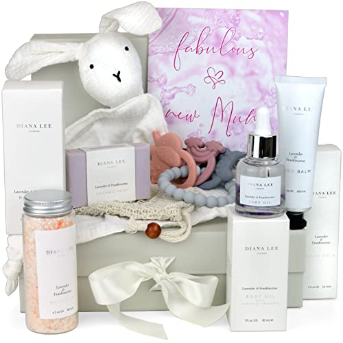 Luxury New Mom Gift Basket with Baby Shower Essentials