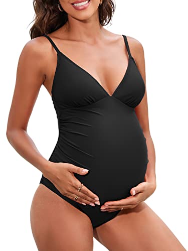 CUPSHE Maternity One Piece Swimsuit Pregnancy Swimwear Baby