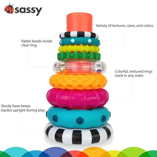 Sassy Stacks Circles Stacking Ring Toy for Babies