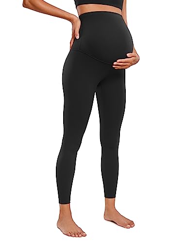 Womens Butterluxe Maternity Leggings Over Belly 25" Black