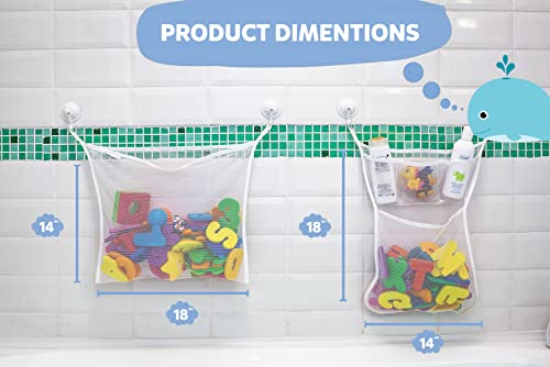 Mesh Bath Toy Organizer Set with Hooks