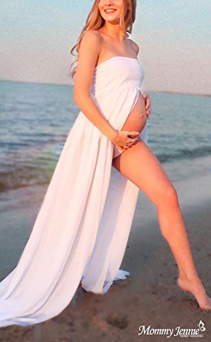 White Off Shoulder Maternity Dress for Photoshoot