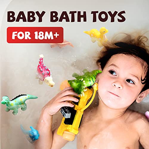 12 PCS Mold Free Baby Dinosaur Bath Toys