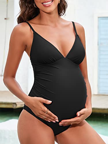 CUPSHE Maternity One Piece Swimsuit Pregnancy Swimwear Baby