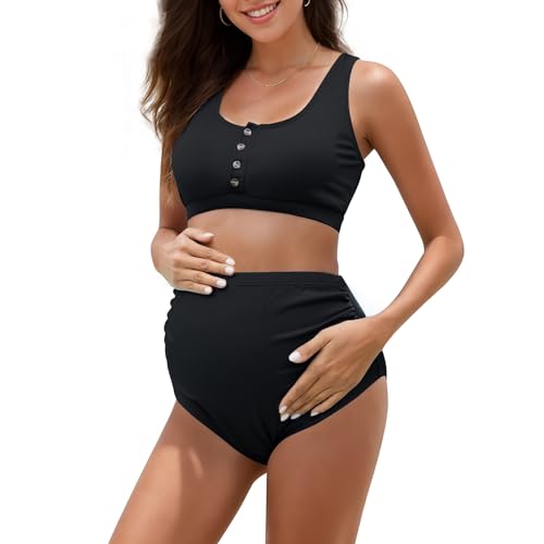 Zando Maternity High Waist Two-Piece Swimsuit for Women