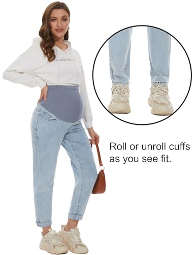 POSHGLAM Women's Maternity Boyfriend Jeans Denim Pants