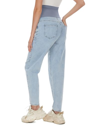 POSHGLAM Women's Maternity Boyfriend Jeans Denim Pants