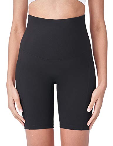 Black Maternity Yoga Shorts for Bump and Workout