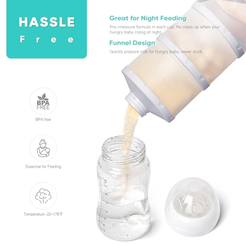 Termichy Stackable Formula Dispenser, Portable Milk Powder Container