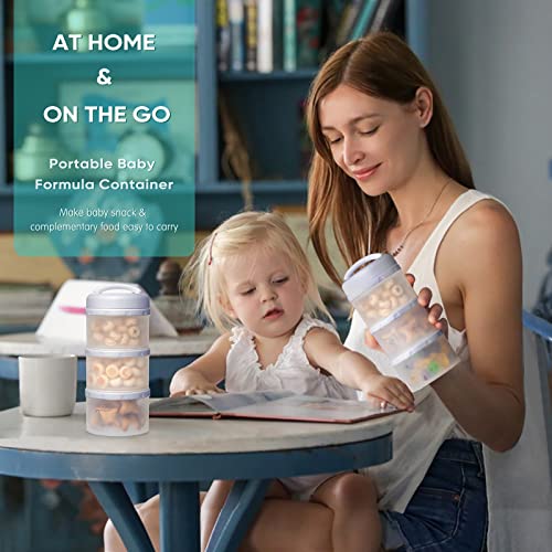 Termichy Stackable Formula Dispenser, Portable Milk Powder Container