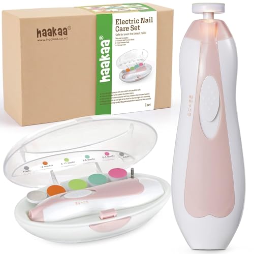 Electric Baby Nail Trimmer with LED Light, Pink