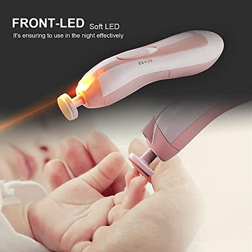 Electric Baby Nail Trimmer with LED Light, Pink