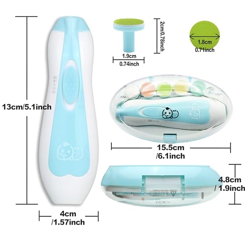 Royal Angels Baby 20-in-1 Electric Nail Clippers (Blue)