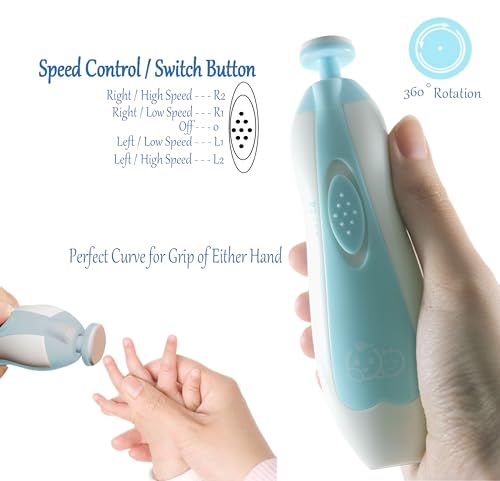Royal Angels Baby 20-in-1 Electric Nail Clippers (Blue)