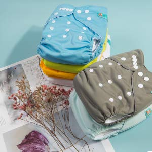 ALVABABY 6-Pack Cloth Diapers with Adjustable Inserts