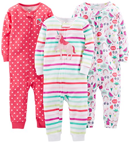 Carter's Baby Girls' Cotton Pajamas, Pack of 3