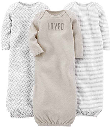 Carter's Unisex Cotton Sleeper Gown Set, 0-3 Months
