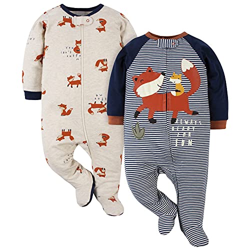 Gerber Baby Boys Blue Fox Sleep 'N Play - 0-3M