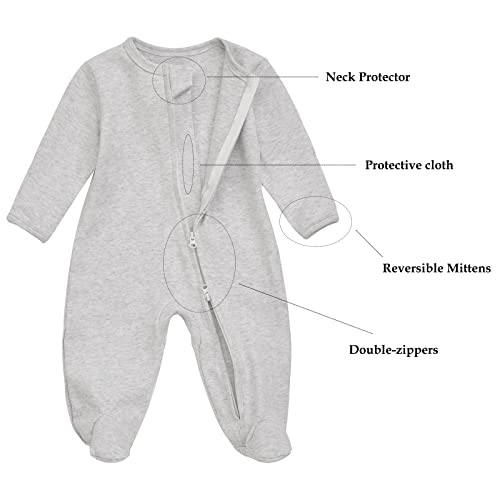 Aablexema Baby Footie Pajama with Mitten Cuffs