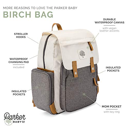 Parker Baby Diaper Backpack - Stylish Large Diaper Bag