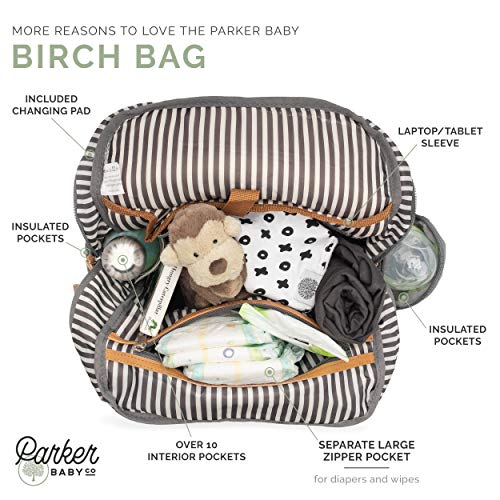 Parker Baby Diaper Backpack - Stylish Large Diaper Bag