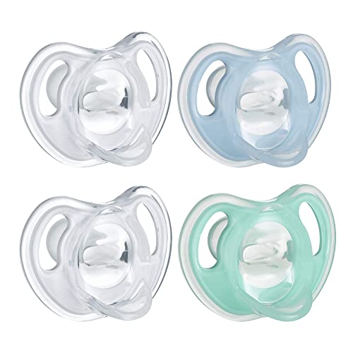 Tommee Tippee Silicone Pacifiers, 0-6 Months, 4-Pack