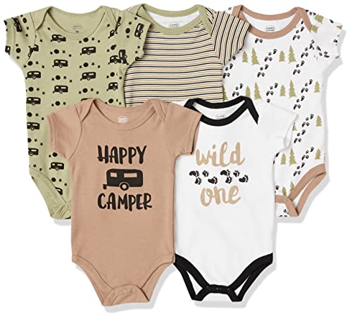 Unisex Happy Camper Cotton Bodysuits - 3-6 Months