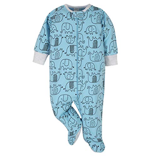 Baby boys 4-pack sleepers, blue elephant