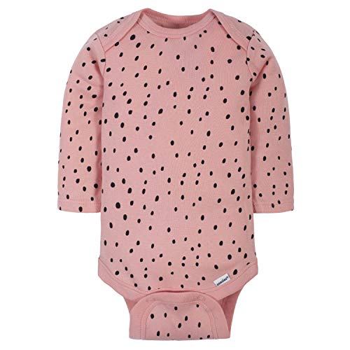 Gerber Baby Girls' 6-Pack Long-Sleeve Onesies, Bear Pink