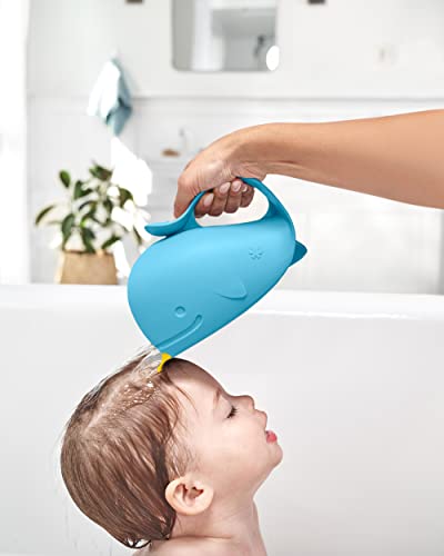 Skip Hop Baby Bath Rinse Cup, Moby Tear-free Waterfall Rinser, Blue