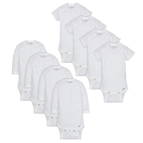 Onesies Unisex Baby 8-Pack, White Short & Long Sleeve