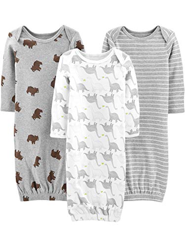 Carter's Unisex Baby Cotton Sleeper Gown Trio - 0-3 Months