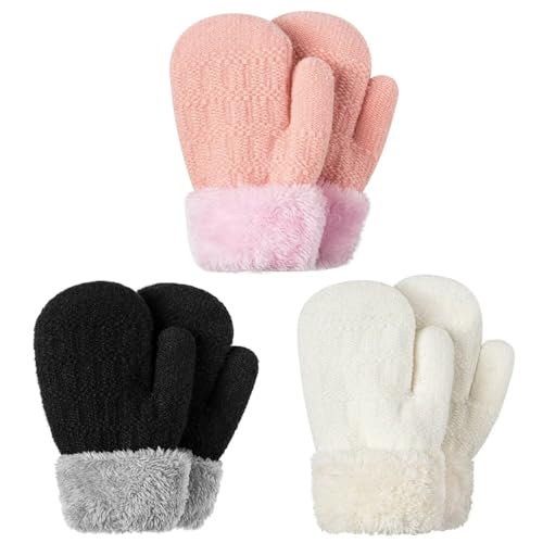 3-Pack Fleece Baby Mittens for Cold Weather