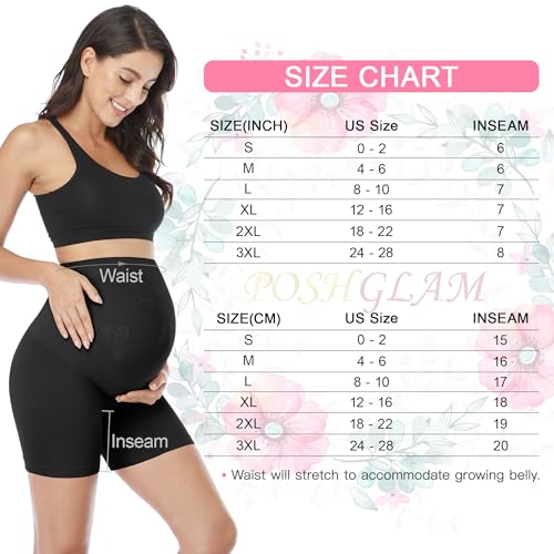 POSHGLAM Maternity Shapewear: Seamless Belly Support Shorts