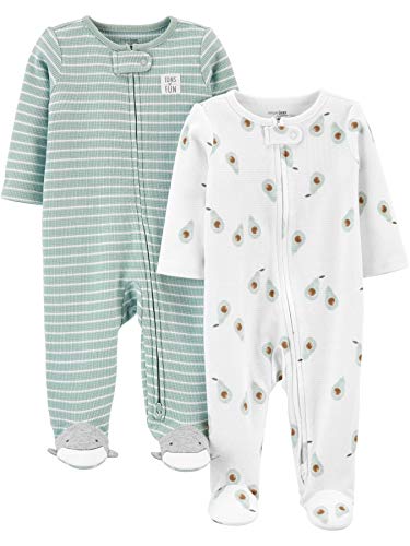 Carter's Baby 2-Way Zip Footed Sleepers, 2-Pack