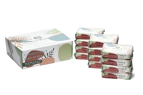 100% Biodegradable Bamboo Baby Wipes, Hypoallergenic - 768 Count