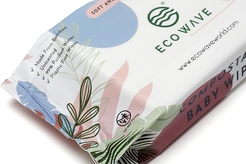 100% Biodegradable Bamboo Baby Wipes, Hypoallergenic - 768 Count