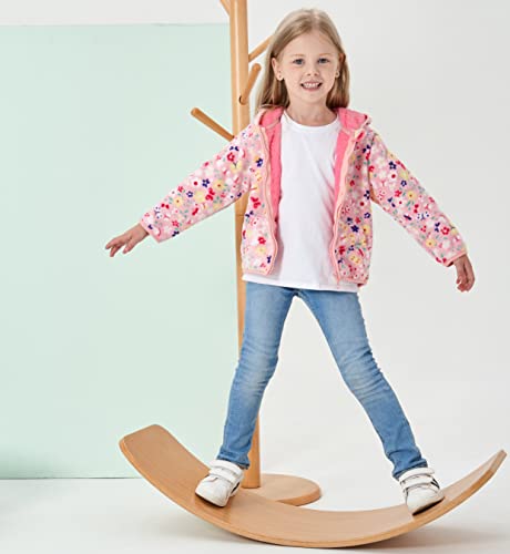 Feidoog Toddler Hooded Fleece Jacket, Pink 2-3T