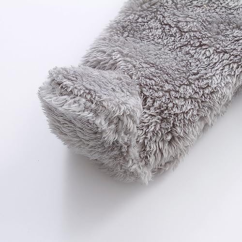 Gray Fluffy Romper for Newborn Boys 0-3 Months
